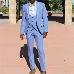 3 Piece Baby Blue Noose and Monkey Skinny Suit